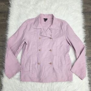 Eileen Fisher Light Pink Purple Denim Jacket Coat Size M